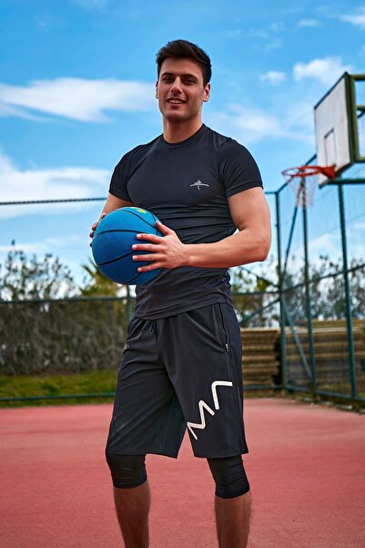 Marina Tricou de înot pentru bărbați - negru cu sigla Ever T2403