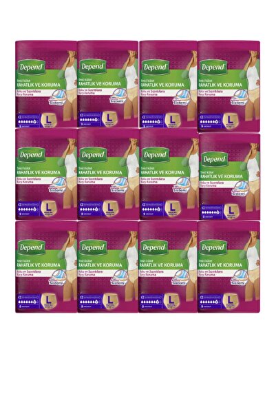 Depend EMİCİ KÜLOT BEZ BÜYÜK BOY KADIN 10 LU 12 ADET