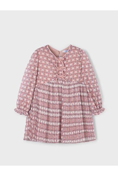 MAYORAL Devojčica, haljina od šifona sa križnim vezanjem i detaljnim uzorkom ...