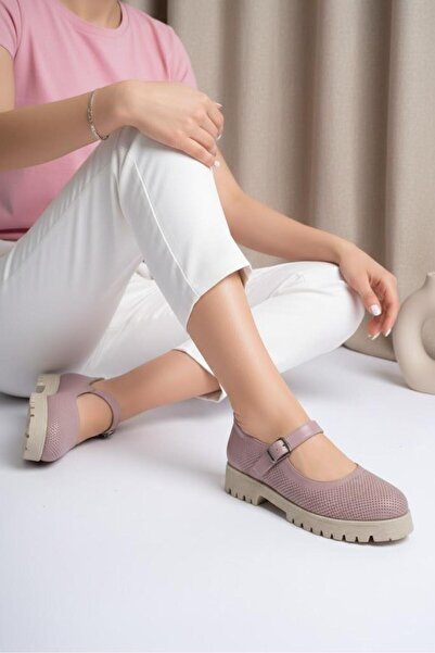 37Numara Pantofi de dama din piele naturala - marime mare, model 41-44, liliac