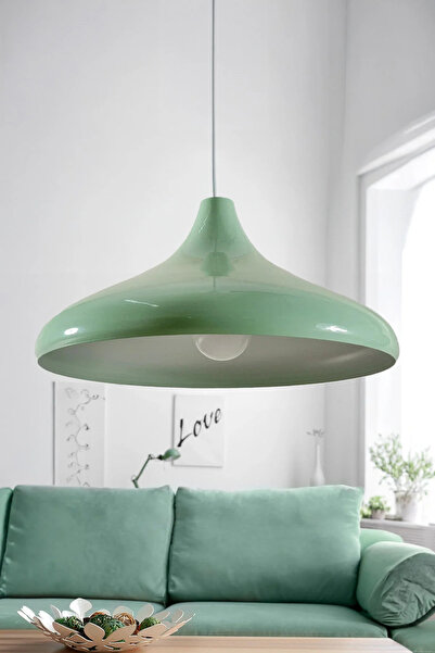 Marrien Nova Mint Yeşil Metal Sarkıt (35 cm) Yemek Masası Üstü Avize Mutfak &...