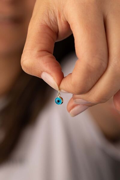 YAVUZ KUYUMCULUK 14 Ayar Altın Mavi Göz Boncuk Kolye Ucu