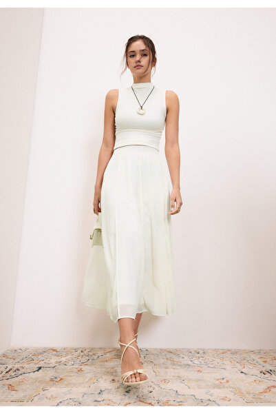 Stradivarius Pleated midi skirt