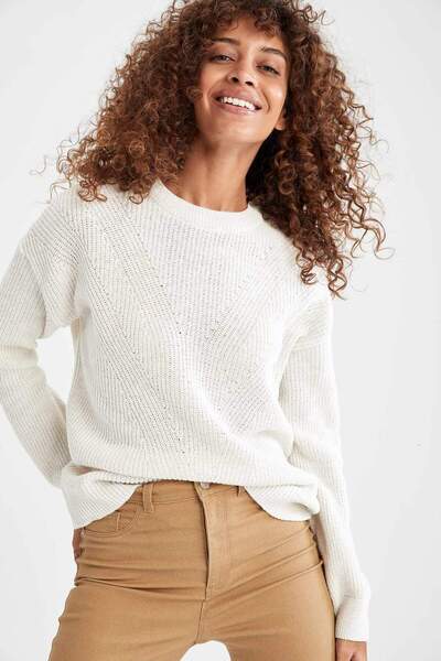 DeFacto Solunski pleteni pleteni džemper - dugih rukava H6905az21au