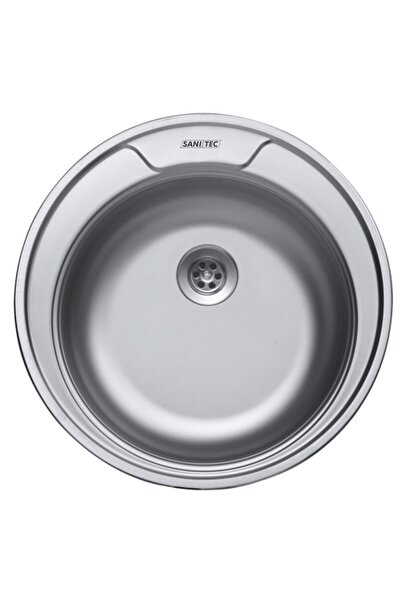 SANITEC Chiuveta bucatarie C401, pentru blat, diametru 49 cm, rotunda, Inox