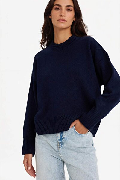 DeFacto Oversize Vide Fit Crew Neck trikotaža džemper F3895AX25WN