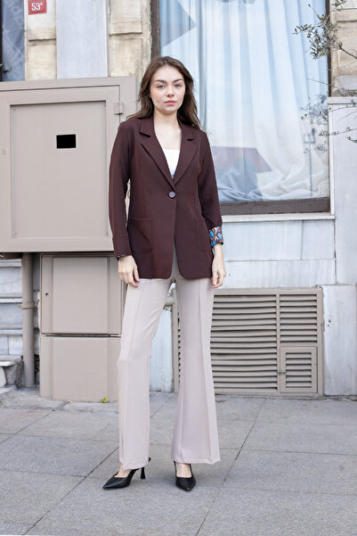 Jument Μπλέιζερ από βαμβακερό ύφασμα με μακρύ μανίκι και τσέπες με γιακά, μπο...