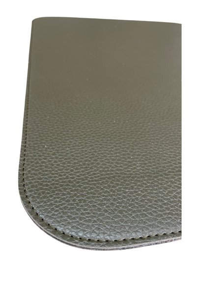 Mesut Balaban Deri Ürünleri 2 Pieces of Green Leather Tableware Presentation Plate Coasters in a Stack Placemat I 42X30