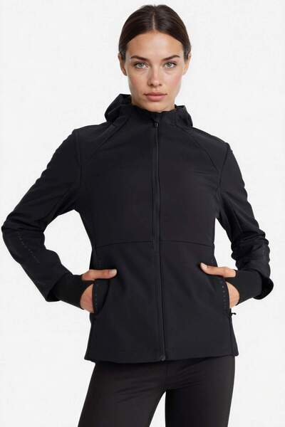 DeFacto DefactoFit Softshell Mont Su İtici Rüzgar Geçirmez Dar Kesim Kapüşonl...