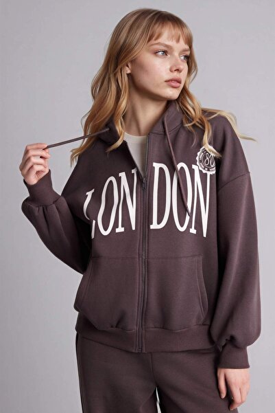 DeFacto Oversized Printed Zippered Sweatshirt G7261Ax26Sp