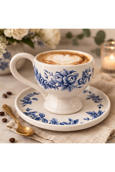 Gesto seramik كوب بلو إليجانس المزدوج 140 مل أبيض