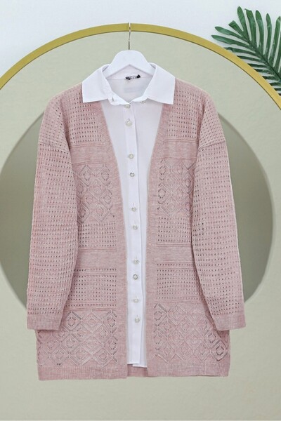 Modamorfo AJURLU Εποχιακή Πλεκτή Ζακέτα - Πούδρα