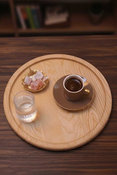 Ahşap Teslim Dekoratif Sunumluk Ahşap Büyük Boy Sunum Tabağı- Supla