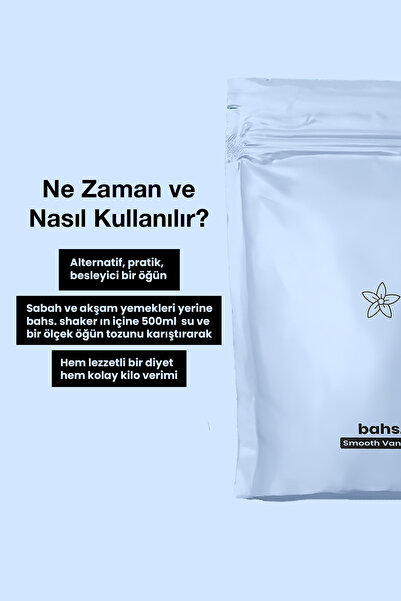 bahs. 40gr Proteinli Yüksek Öğün Tozu - Smooth Vanilla 1080gr - 12 servis