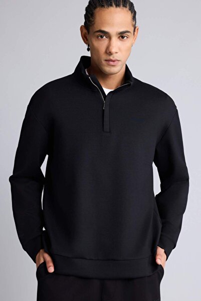 DeFacto Standardna majica za sportiste Visoka kragna Half Zip Modal E9772AX25AU