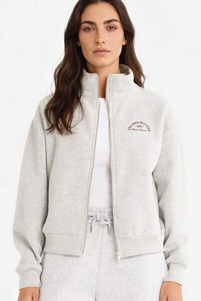 DeFacto Relax Fit Half Turtleneck Φούτερ με χοντρό φερμουάρ F7890AX25AU