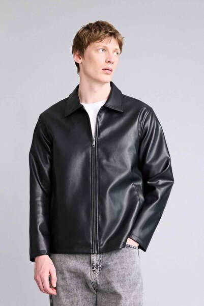 DeFacto Regular-Fit-Jacke mit Hemdkragen, Reißverschlusstaschen und Innentasc...