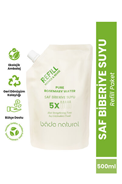 Bade Natural Biberiye Suyu Güçlendirici Saç Toniği Refill Paket 500 ml
