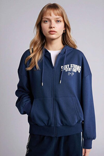 DeFacto Oversized Printed Thick Fabric Cardigan G8197Ax26Sp