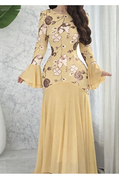 Opera Fashion فستان سهرة تل استرتش بتطريز ترتر فاخر على الصدر