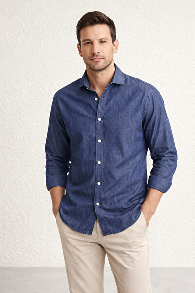 Polo State Ανδρικό πουκάμισο Regular Fit σε σκούρο μπλε χρώμα, μπορεί να φορε...