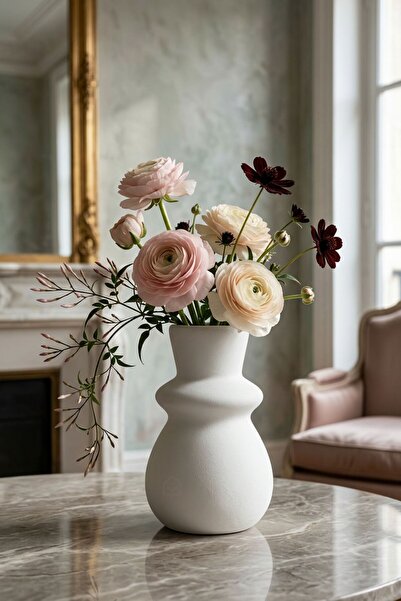 Decorative Vase Handmade White Color Model 10