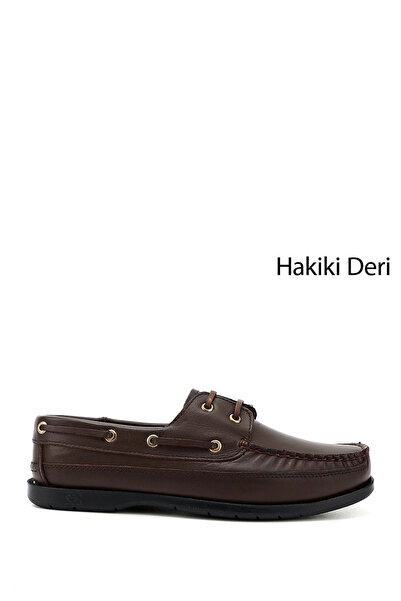 GÖNDERİ(R) Ανδρικά παπούτσια από γνήσιο δέρμα σε καφέ αντίκες με κορδόνια από...