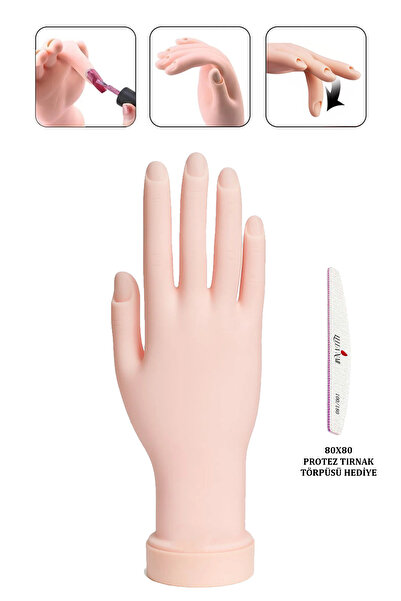 ELLEA NAIL Silikon Protez Tırnak Eğitim Eli Törpü Hediyeli