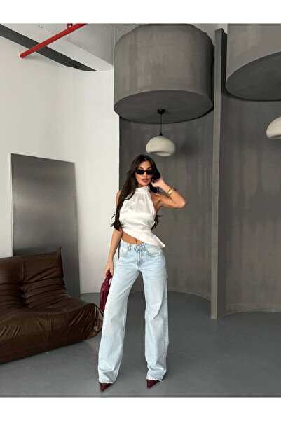 HerTon Ψηλόμεσο φαρδύ γυναικείο τζιν παντελόνι από 100% βαμβάκι – Φαρδύ τζιν ...