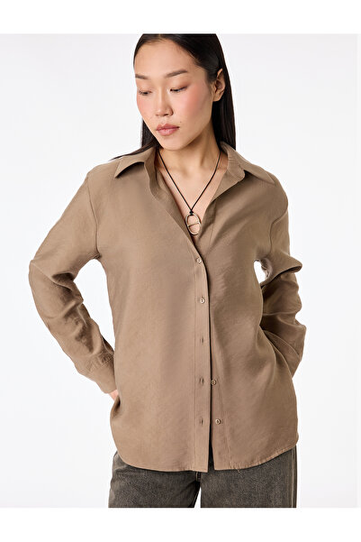 Koton Modal Fabric Long Sleeve Buttoned Oversized Shirt