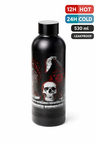 Puckator Sticlă termic din oțel inoxidabil, 530 ml, termos vidat etanș, desig...