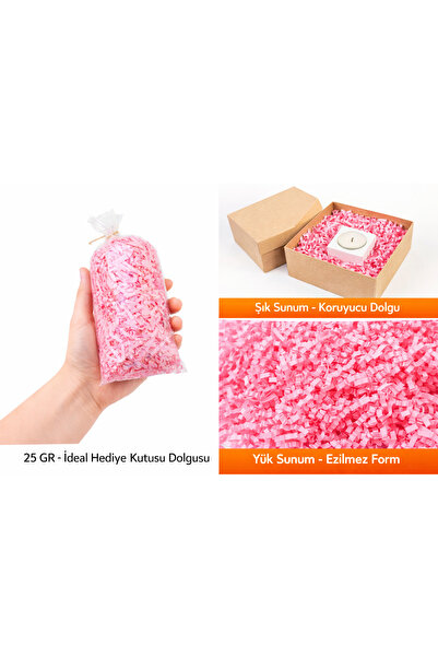 Orbak Kağıt Toz Pembe Z Zigzag Kırpık Kâğıt – Hediye Kutu İçi Dolgu Süsleme v...