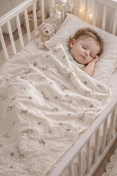 Minisse بطانية ماي بيبي كومسال 80×90 سم قطعة واحدة من القطن الممشط قطعة واحدة...