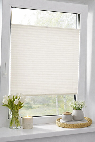 yiteks plise perde Katlanabilir Cam Balkon Plise Perde EKRUİsteğe Bağlı Vidal...