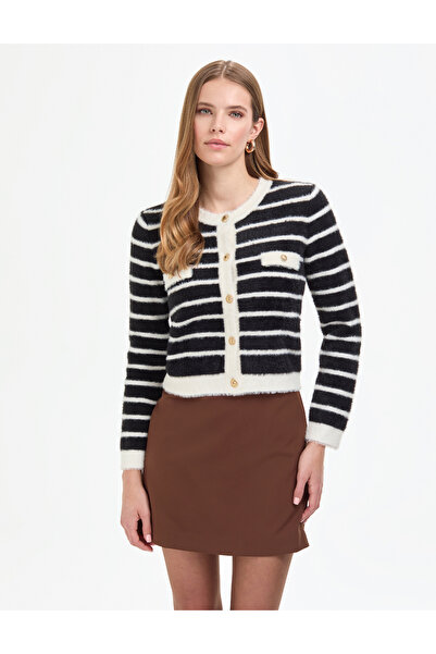 Pierre Cardin Crni Skraćeni kroj pleteni kardigan 50296328-VR046