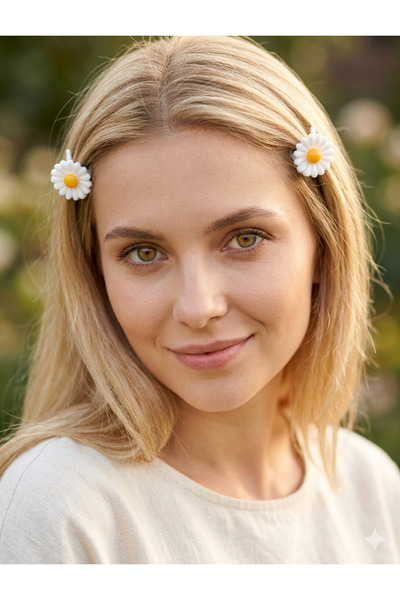 REBORN DESIGN Papatya Model İkili 2 cm Mini Mandal Toka