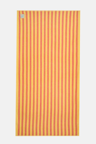 Reflect Studio Πετσέτα ζακάρ με ρίγες μύδι - κίτρινο/πορτοκαλί
