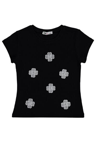 Civil Girls Μπλουζάκι με σχέδιο λουλουδιών για 4-9 ετών - Μαύρο για 7-8 ετών