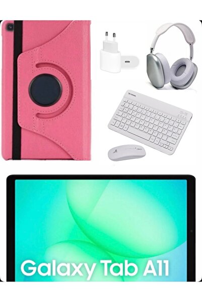 Samsung Galaxy Tab A11 8gb 128gb 8.7 inç Kulaklık + Pembe Kılıf + Şarj Başlığ...
