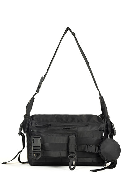 Necati Çanta Μαύρη τσάντα Messenger - Με πολλά διαμερίσματα και αφαιρούμενα α...