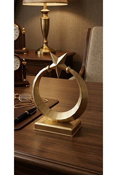 Hediyehanem Ay Yıldız Masa Dekoru Türk Bayrak Masa Ofis Dekoru Biblo Heykel s...