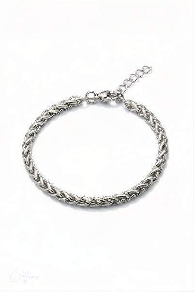 HERİF Aksesuar Erkek Burgu Örgü Zincir Çelik Bileklik – Ayarlanabilir