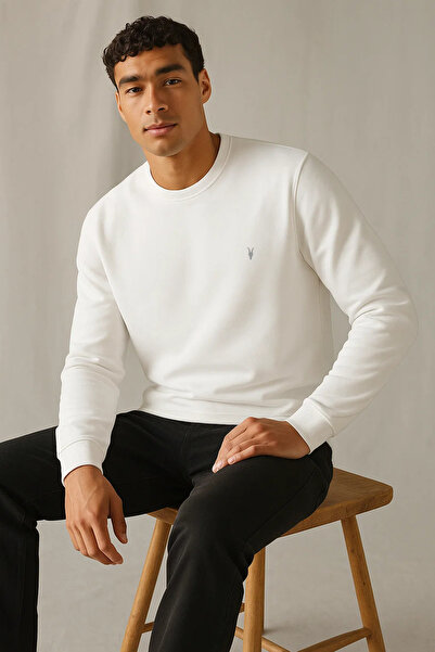 COMBİNE MİCHAİL Erkek Kışlık Kalın Basic Salaş Beyaz Kazak