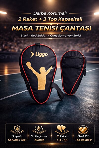 Liggo Masa Tenisi Raket Çantası Pinpon Topu Bölmeli Raket Kılıfı