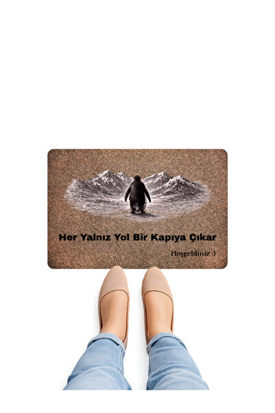 BERT Famous Penguin Themed Door Mat Non-Slip Base 70X45 Digital Printed Doormat