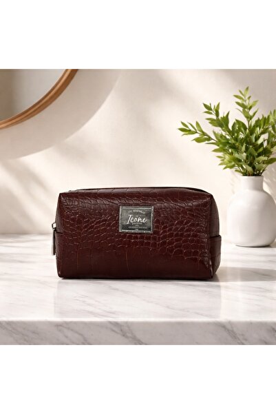 ICONE BAG Teksturirano Prirodna koža Šminka Torba Držač za olovke