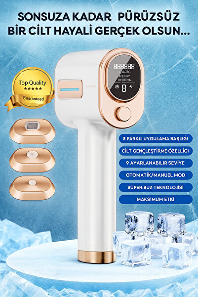 Lx9 IPL 3-Head Ice Laser Hair Removal Tool 1 Million Shots Whole Body