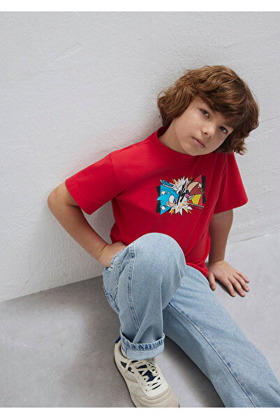 Mavi Sonic Štampano crvena majica širokog kroja / udobna široka kroj 6610431-...