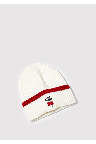 Mavi Cherry Embroidered Ecru Beret 1913832-34523