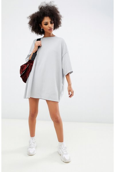 arakan Women's Oversize T-Shirt Dress – Comfortable Fit, Round Neck, Short Sleeve Dress - K21 241